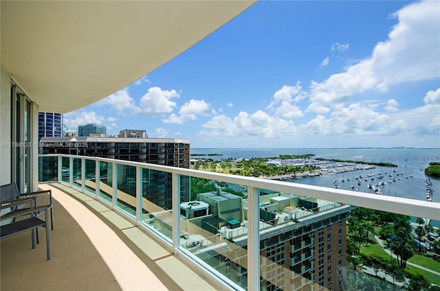 2889 Mcfarlane Rd Unit 1601, Coconut Grove, FL 33133 - balcony featuring a water view and a city view