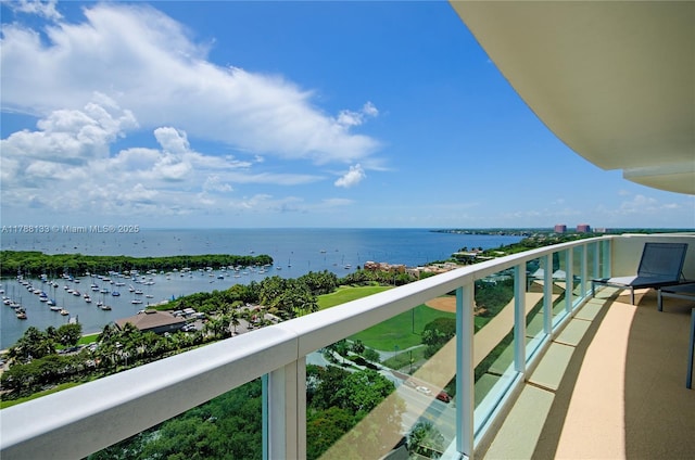 2889 Mcfarlane Rd Unit 1601, Coconut Grove, FL 33133 - balcony featuring a water view