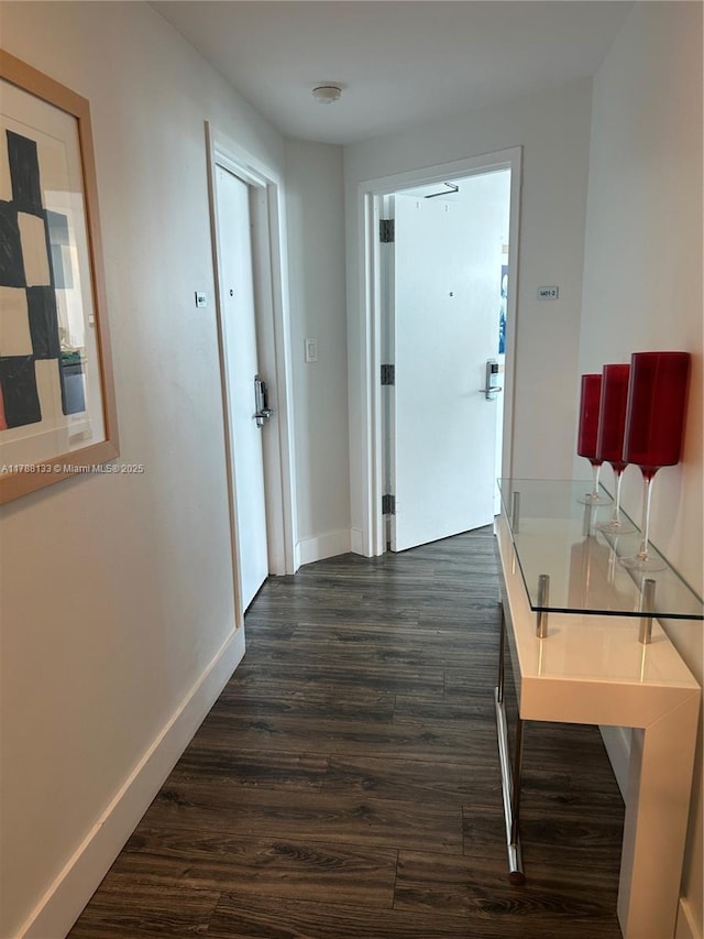 2889 Mcfarlane Rd Unit 1601, Coconut Grove, FL 33133 - hallway featuring dark wood-style flooring