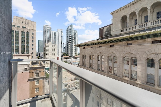 balcony with a view of city