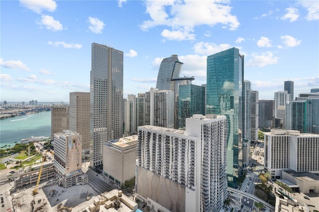 property's view of city with a water view