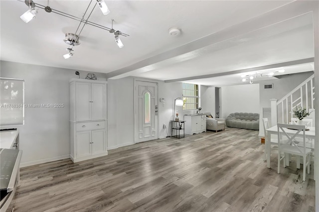 3375 SW 29th Ter, Miami, FL 33133 - living area with wood finished floors and stairway