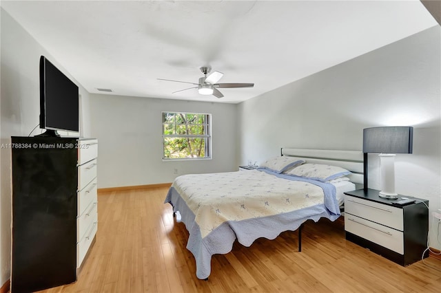 3375 SW 29th Ter, Miami, FL 33133 - bedroom featuring light wood-style flooring and ceiling fan