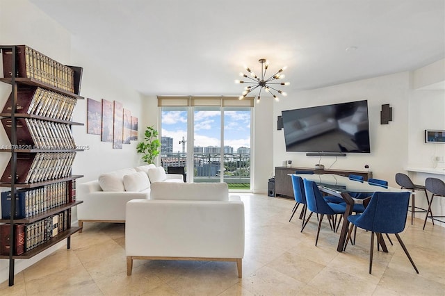 9751 E Bay Harbor Dr Unit 11D, Bay Harbor Islands, FL 33154 - living room with a chandelier