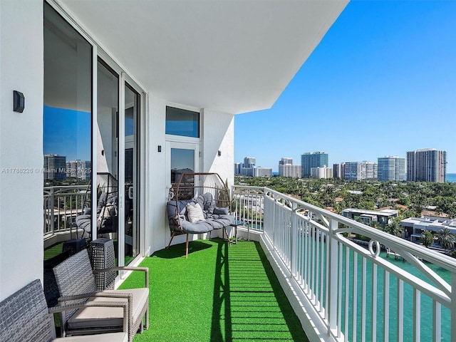 9751 E Bay Harbor Dr Unit 11D, Bay Harbor Islands, FL 33154 - balcony featuring a skyline view