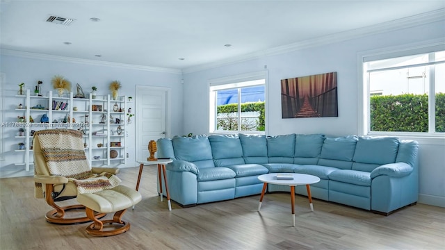2105 Arch Creek Dr, North Miami, FL 33181 - living area featuring wood finished floors and ornamental molding