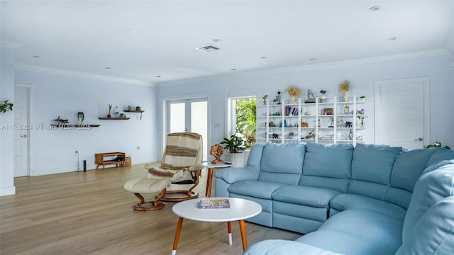 2105 Arch Creek Dr, North Miami, FL 33181 - living room with wood finished floors and crown molding