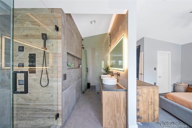 381 Franklin St, Hollywood, FL 33019 - full bath featuring visible vents, vanity, and a stall shower