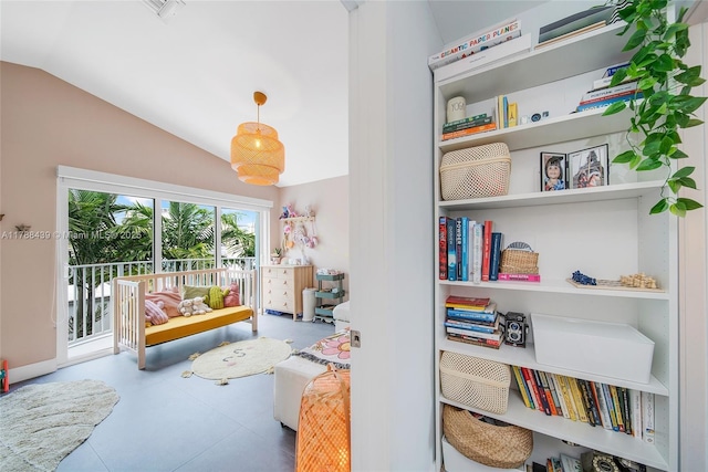 381 Franklin St, Hollywood, FL 33019 - living area with vaulted ceiling and visible vents