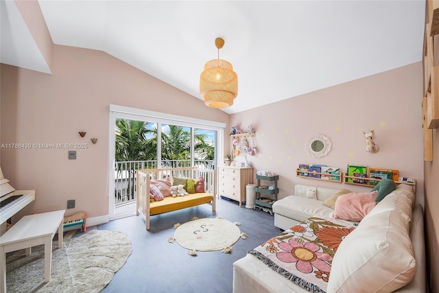 381 Franklin St, Hollywood, FL 33019 - living area with lofted ceiling