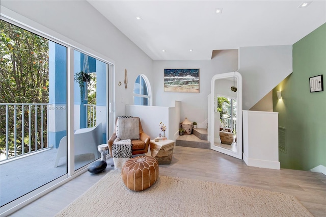 381 Franklin St, Hollywood, FL 33019 - living area featuring wood finished floors, visible vents, and recessed lighting