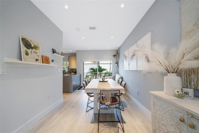 381 Franklin St, Hollywood, FL 33019 - dining room featuring light wood finished floors, baseboards, and recessed lighting