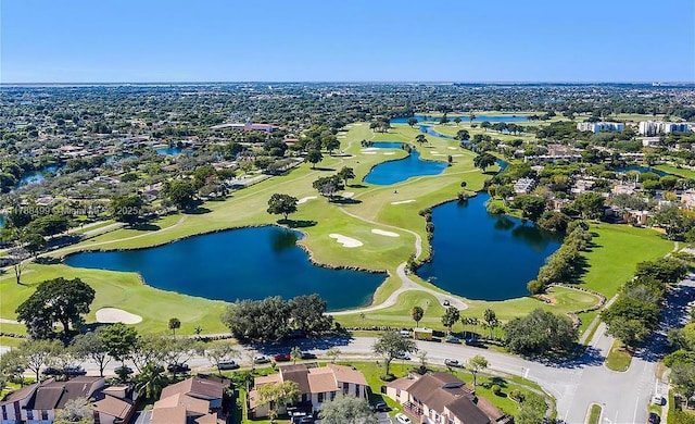 13715 Kendale Lakes Cir Unit Ph-A10, Miami, FL 33183 - drone / aerial view with a residential view, golf course view, and a water view