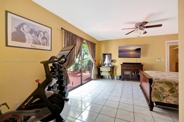 17068 Traverse Cir, Jupiter, FL 33477 - exercise area featuring a ceiling fan and light tile patterned floors