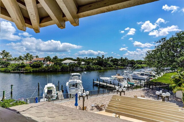 17068 Traverse Cir, Jupiter, FL 33477 - dock area with a water view and boat lift