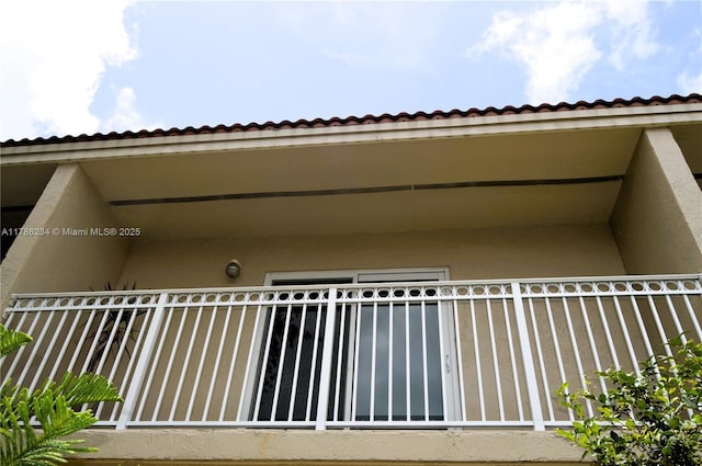 doorway to property with stucco siding