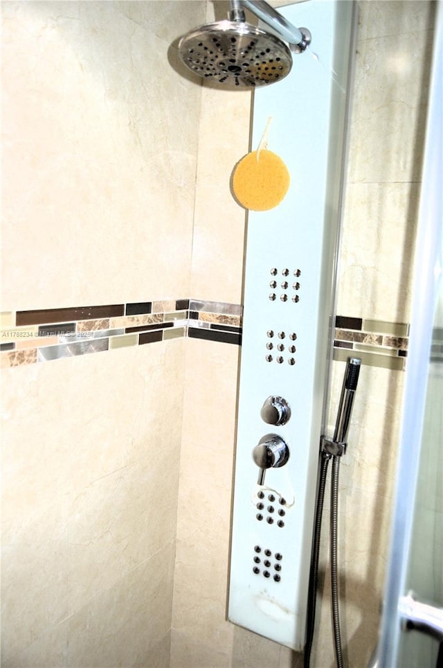 room details with tiled shower