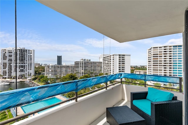 2500 Parkview Dr Unit 1121, Hallandale Beach, FL 33009 - balcony with a city view and a water view