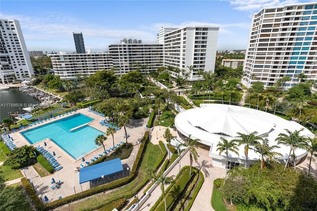 2500 Parkview Dr Unit 1121, Hallandale Beach, FL 33009 - aerial view with a water view and a view of city