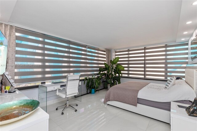 2500 Parkview Dr Unit 1121, Hallandale Beach, FL 33009 - bedroom featuring recessed lighting and light tile patterned floors