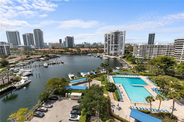 2500 Parkview Dr Unit 1121, Hallandale Beach, FL 33009 - aerial view with a city view and a water view
