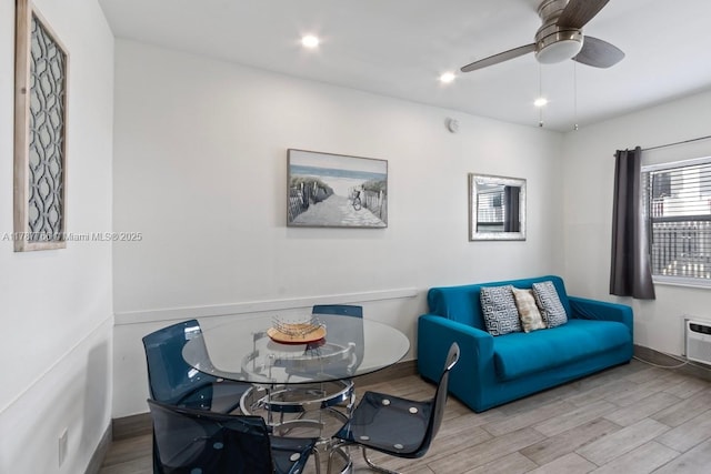 335 Ocean Dr Unit 122, Miami Beach, FL 33139 - interior space featuring baseboards, a ceiling fan, and wood finished floors