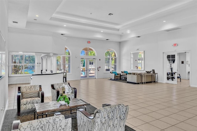 7738 NW 17th Pl, Pembroke Pines, FL 33024 - common area featuring a towering ceiling and recessed lighting
