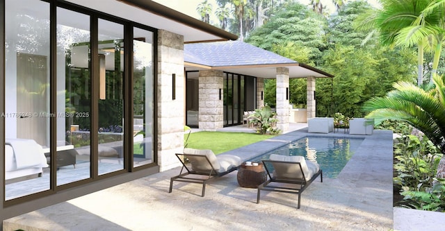 7840 SW 98th St, Miami, FL 33156 - view of patio / terrace with an outdoor pool