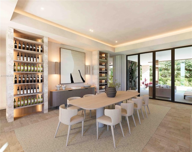 7840 SW 98th St, Miami, FL 33156 - dining area with wood finished floors and a raised ceiling