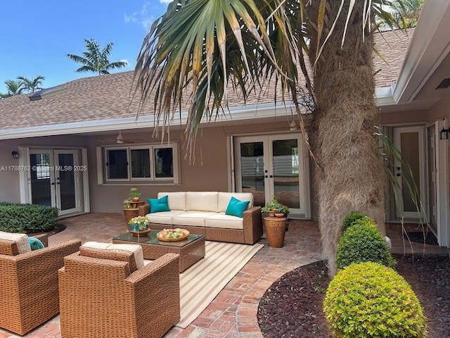 15242 SW 147th Ter, Miami, FL 33196 - view of patio with french doors and an outdoor hangout area
