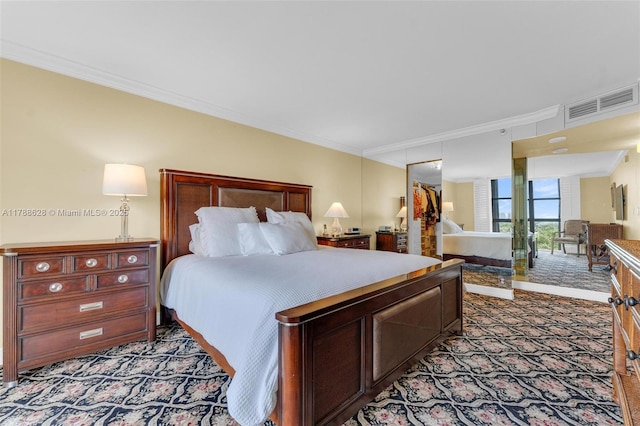 2000 Towerside Ter Unit 702, Miami, FL 33138 - carpeted bedroom with visible vents and crown molding