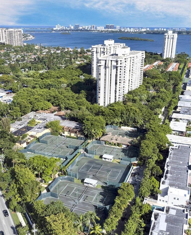 2000 Towerside Ter Unit 702, Miami, FL 33138 - drone / aerial view featuring a view of city and a water view