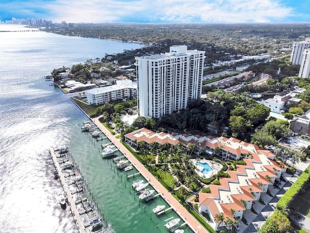 2000 Towerside Ter Unit 702, Miami, FL 33138 - drone / aerial view featuring a view of city and a water view