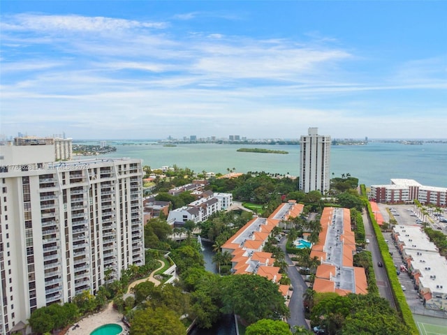 2000 Towerside Ter Unit 702, Miami, FL 33138 - birds eye view of property featuring a city view and a water view