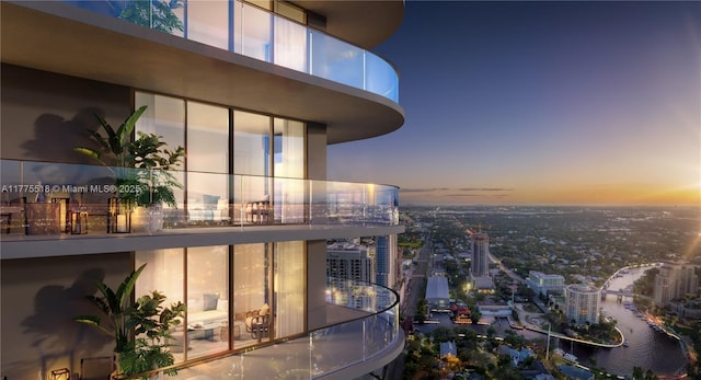 exterior space with a city view