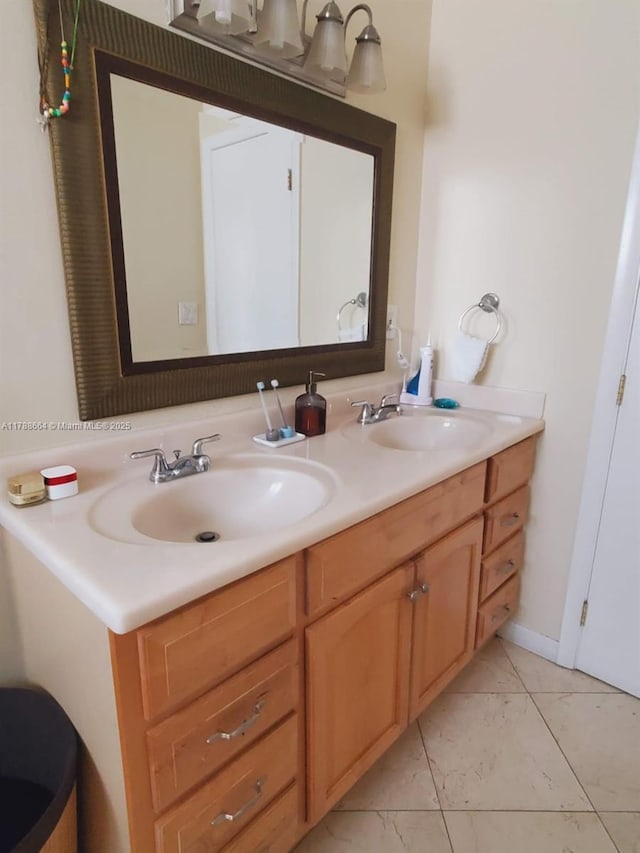 full bathroom featuring a sink and double vanity
