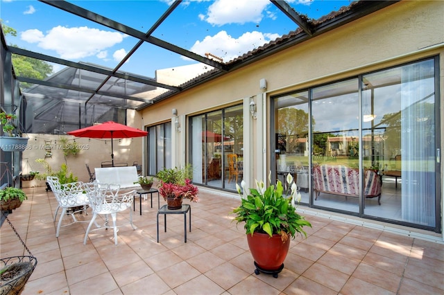 3939 Adra Ave Unit A-47, Doral, FL 33178 - view of patio featuring glass enclosure