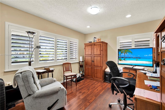 3939 Adra Ave Unit A-47, Doral, FL 33178 - office space with dark wood-type flooring, a textured ceiling, and recessed lighting