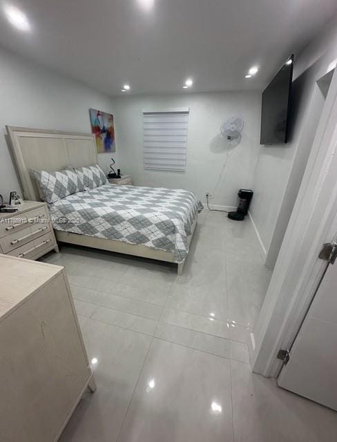 11245 SW 47th Ter, Miami, FL 33165 - bedroom with baseboards, recessed lighting, and light tile patterned floors