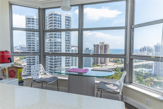 3530 Mystic Pointe Dr Unit 2910, Aventura, FL 33180 - dining area with a city view and a water view