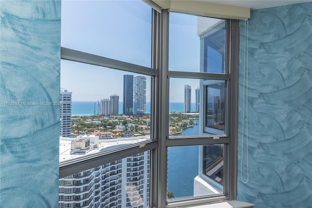 3530 Mystic Pointe Dr Unit 2910, Aventura, FL 33180 - interior details featuring a water view and a city view