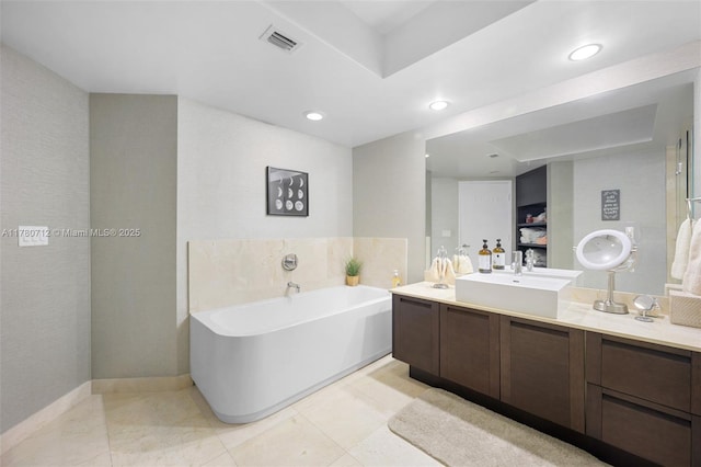 250 Sunny Isles Blvd Unit 3-1505, Sunny Isles Beach, FL 33160 - full bath with vanity, a bath, and recessed lighting