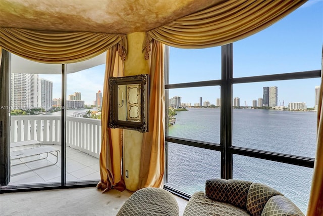 3000 Island Blvd Unit 706, Aventura, FL 33160 - sunroom / solarium with a skyline view and a water view