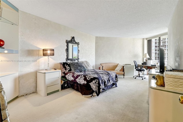 3000 Island Blvd Unit 706, Aventura, FL 33160 - bedroom featuring carpet floors, a textured ceiling, and a textured wall