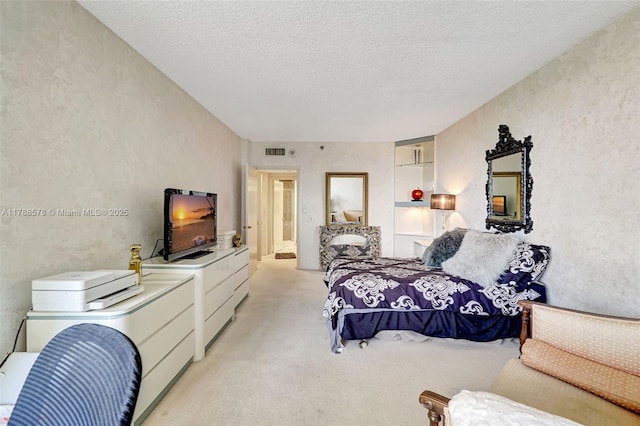 3000 Island Blvd Unit 706, Aventura, FL 33160 - bedroom with light carpet, a textured wall, and a textured ceiling