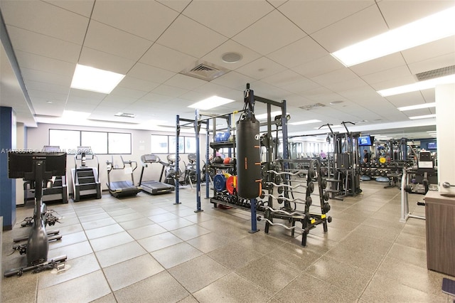 3000 Island Blvd Unit 706, Aventura, FL 33160 - gym featuring a drop ceiling