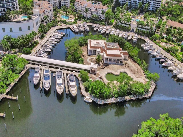 3000 Island Blvd Unit 706, Aventura, FL 33160 - aerial view of property and surrounding area featuring a nearby body of water, a marina, and apartment complex / building
