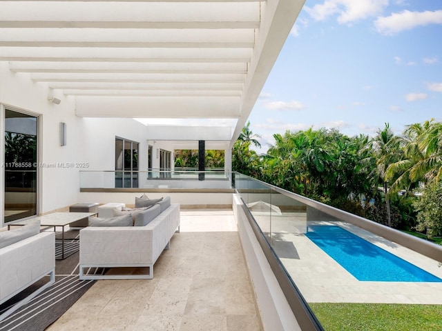 balcony featuring outdoor lounge area