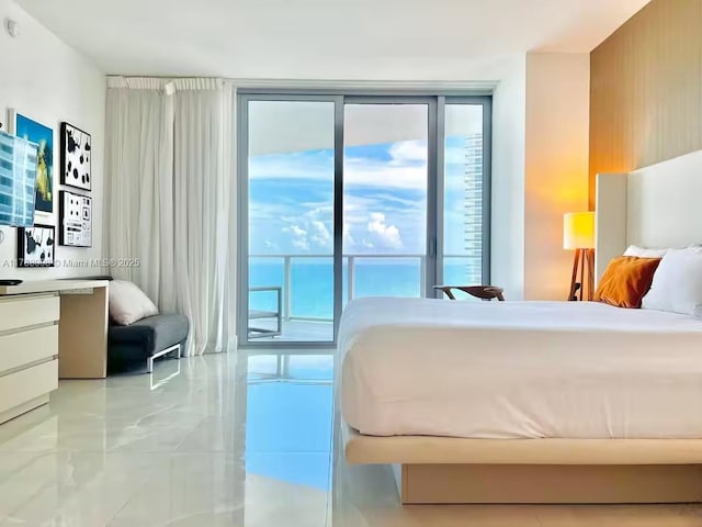 4111 S Ocean Dr Unit 1801, Hollywood, FL 33019 - bedroom featuring access to outside, light tile patterned floors, and multiple windows