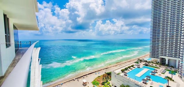4111 S Ocean Dr Unit 1801, Hollywood, FL 33019 - balcony featuring a beach view and a water view